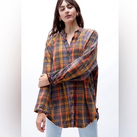 FREE PEOPLE We The Free Summer
Daydream Plaid Shirt in Grunge Combo Sz: S - Picture 4 of 15